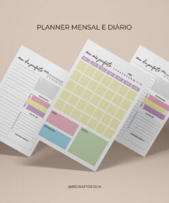 Planner Mensal e Diário – Arquivo Digital A4 (Colorido)