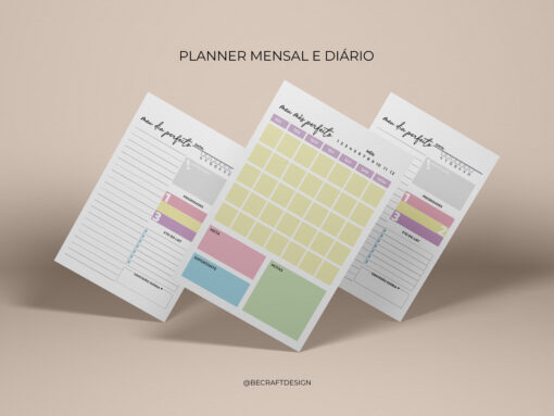 Planner Mensal e Diário – Arquivo Digital A4 (Colorido)