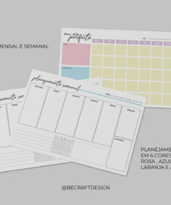 Kit Planner Semanal -  Arquivo Digital