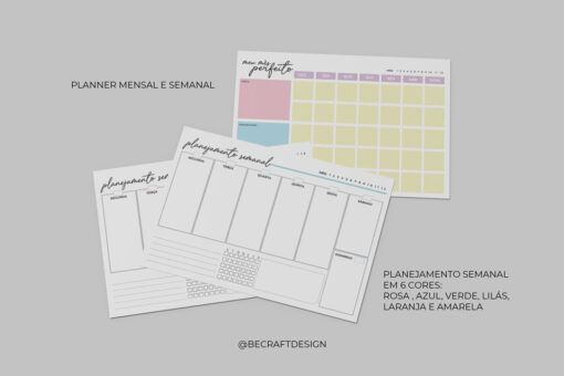 Kit Planner Semanal -  Arquivo Digital